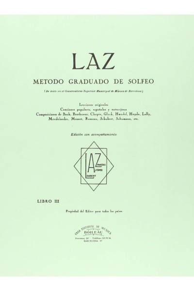 LAZ:MÉTODO DE SOLFEO 3º ACOMPAÑAMIENTO