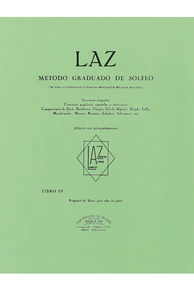 LAZ:MÉTODO DE SOLFEO 4º ACOMPAÑAMIENTO