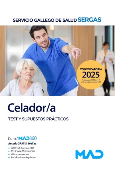 CELADOR/A TEST Y SUPUESTOS PRACTICOS SERVICIO GALLEGO SALUD