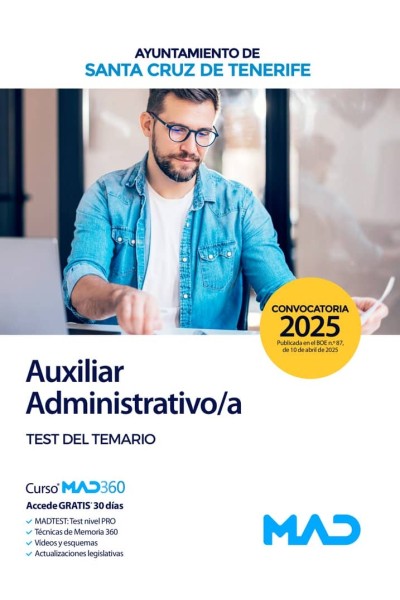 AUXILIAR ADMINISTRATIVO/A TEST TEMARIO AYUNTAMIENTO TENERIF