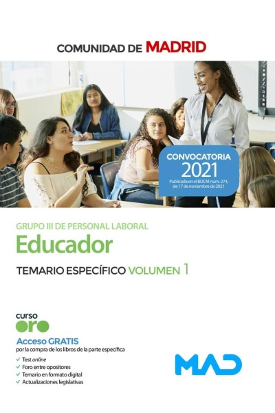 EDUCADOR GRUPO III COMUNIDAD MADRID TEMARIO ESPE