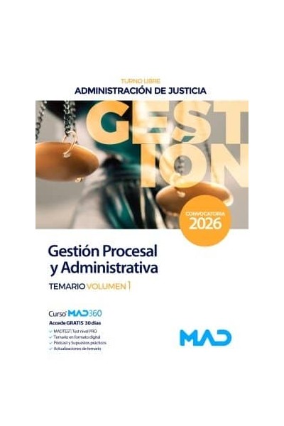 CUERPO GESTION PROCESAL Y ADMINISTRATIVA TURNO LIBRE TEMARIO