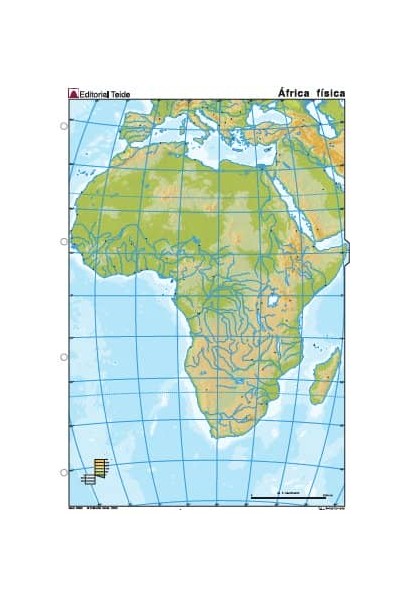 MAPA MUDO AFRICA FISICO COLOR (25 UDS)
