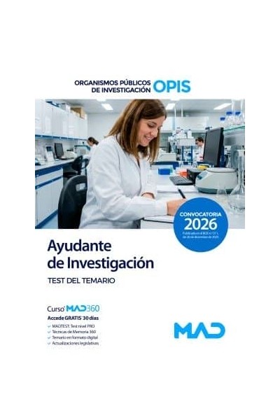 AYUDANTE INVESTIGACION TEST MATERIA COMUN ORGANISMO PUBLICO