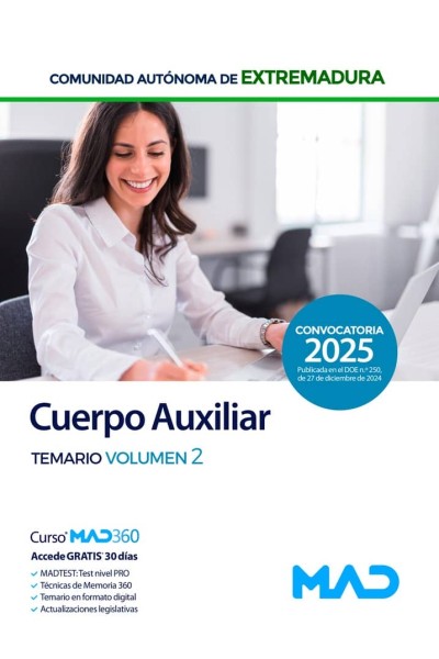 CUERPO AUXILIAR ADMINISTRACION TEMARIO 2 COMUNIDAD EXTREMAD