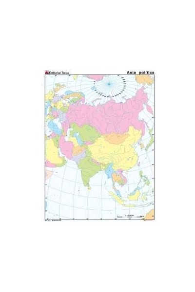 MAPA MUDO ASIA POLITICO (COLOR) (100 UDS)