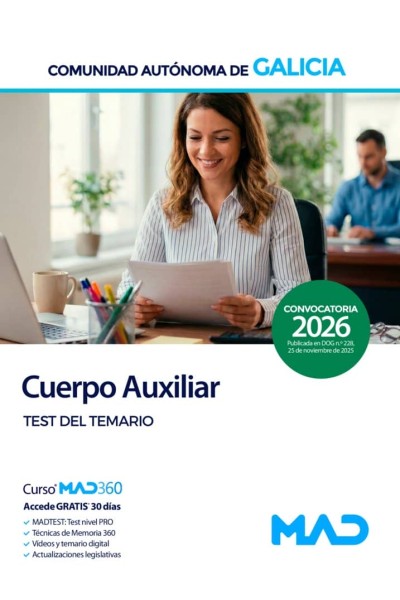 CUERPO AUXILIAR ADMINISTRACION GENERAL TEST GALICIA