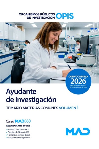 AYUDANTE INVESTIGACION TEMARIO MATERIA COMUN 1 ORGANISMOS PU