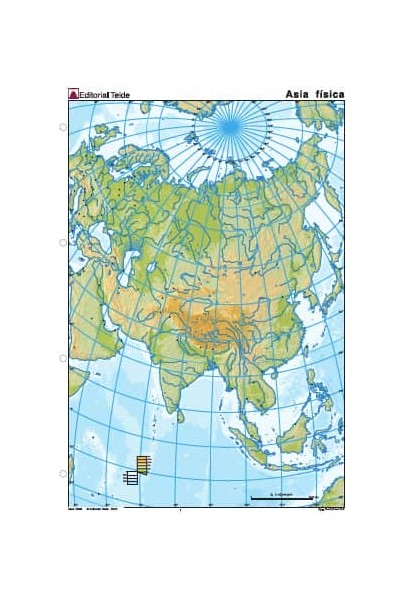 MAPA MUDO ASIA FISICO COLOR (25 UDS)
