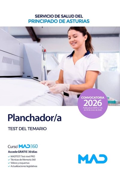 PLANCHADOR/A TEST SERVICIO SALUD PRINCIPADO ASTURIAS SESPA