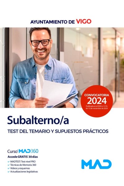 SUBALTERNO/A TEST TEMARIO Y SUPUESTO PRACTICO AYTO VIGO