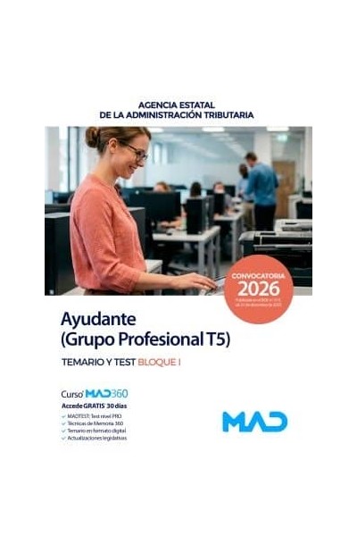 AYUDANTE GRUPO PROFESIONAL T5 TEMARIO Y TEST BLOQUE I AGENCI