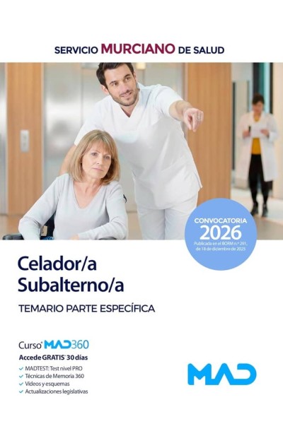 CELADOR/SUBALTERNO TEMARIO ESPECIFICO SERVICIO MURCIANO SALU