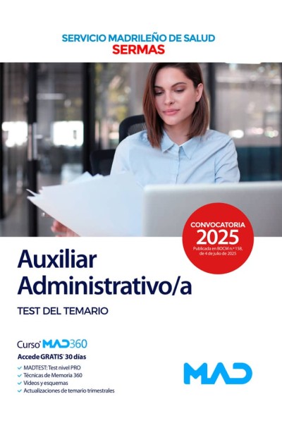 AUXILIAR ADMINISTRATIVO/A TEST SERVICIO MADRILEÑO SALUD SERM