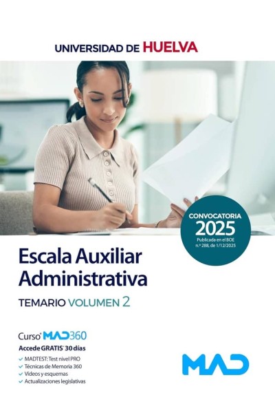 ESCALA AUXILIAR ADMINISTRATIVA TEMARIO 2 UNIVERSIDAD HUELVA
