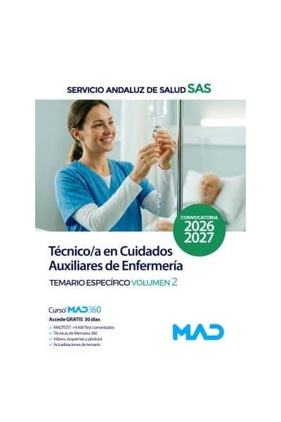 TECNICO/A CUIDADO AUXILIAR ENFERMERIA TEMARIO 2 ANDALUZ SALU