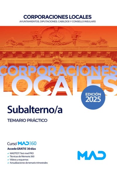 SUBALTERNO/A AYUNTAMIENTO DIPUTACION Y CORPORACION LOCAL TEM