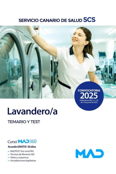LAVANDERO/A TEMARIO Y TEST SERVICIO CANARIO DE SALUD