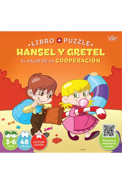 HANSEL Y GRETEL.(VALOR COOPERACION).LIBRO-PUZZLE 48 PIEZAS