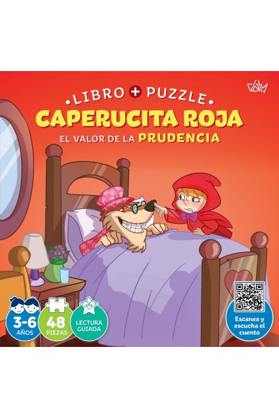 CAPERUCITA ROJA.(VALOR PRUDENCIA).LIBRO-PUZZLE 48 PIEZAS