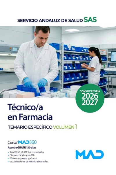 TECNICO/A FARMACIA TEMARIO ESPECIFICO 1 SERVICIO ANDALUZ SAL