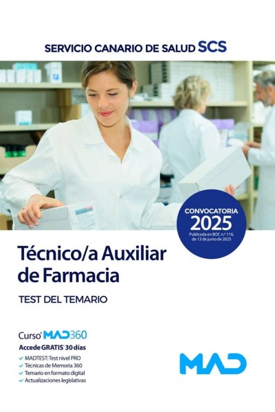 TECNICO/A AUXILIAR FARMACIA TEST TEMARIO SERVICIO CANARIO S