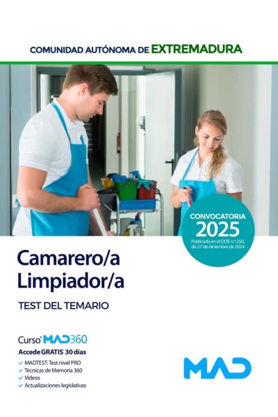 CAMARERO/A LIMPIADOR/A PERSONAL LABORAL GRUPO V TEST EXTREM