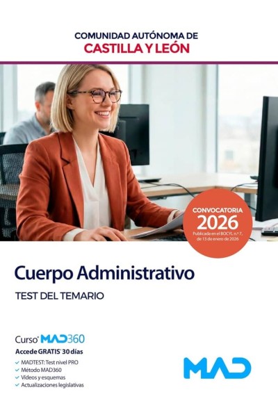 CUERPO ADMINISTRATIVO ADMINISTRACION TEST COMUNIDAD CASTILLA