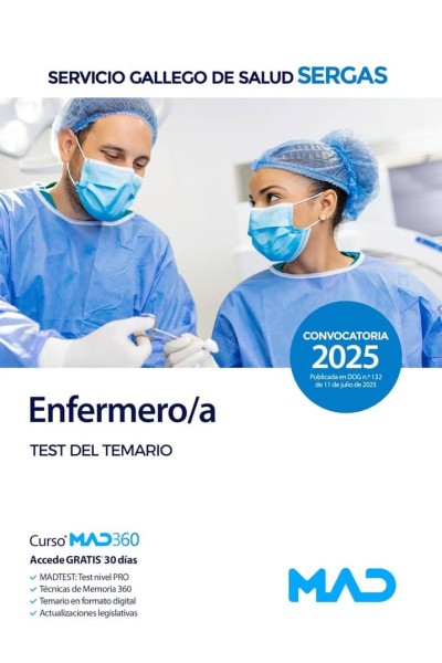 ENFERMERO/A TEST TEMARIO SERVICIO GALLEGO SALUD SERGAS