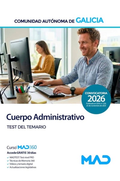 CUERPO ADMINISTRATIVO ADMINISTRACION GENERAL TEST GALICIA