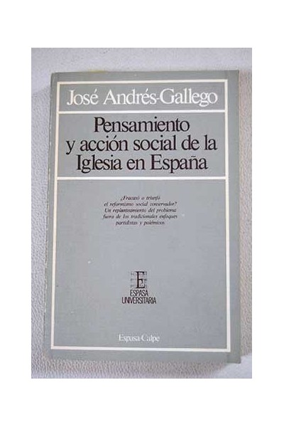 Pensamiento y acción social de la Iglesia en España